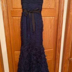 Bran new Navy blue strapless evening gown